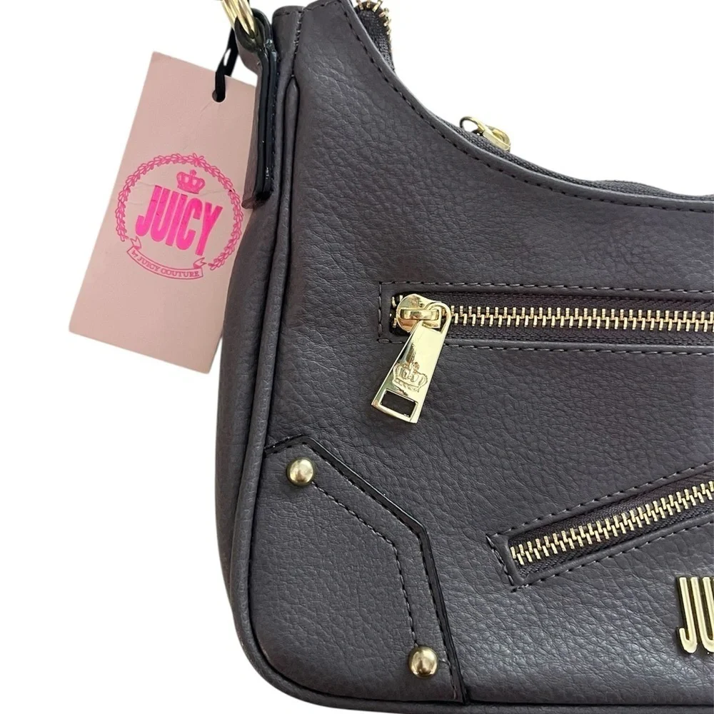 Juicy by Juicy Couture Grey Moto Chic Shoulder Bag